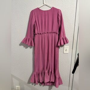 Dainty Jewells Elegant Pink Ruffle Dress